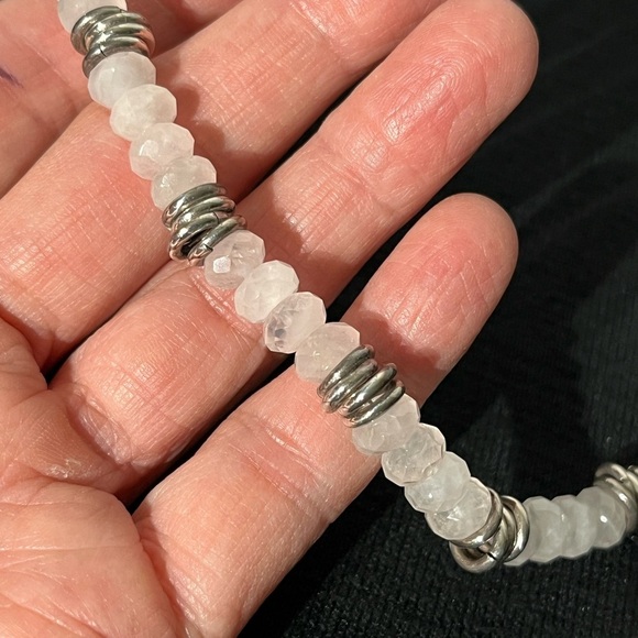 Elegant Faceted Moonstone and Sterling Silver Choker Necklace OOAK - Picture 4 of 9